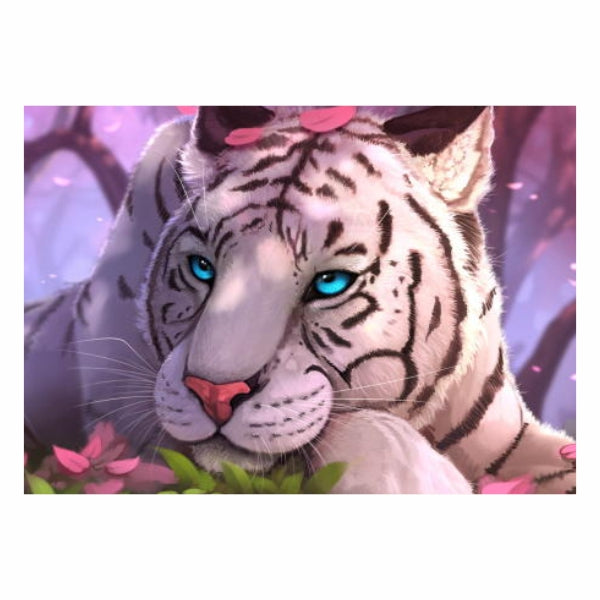 Blue Eyes White Tiger In Fantasy World