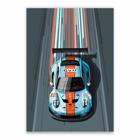 Porsche Racing Car Poster