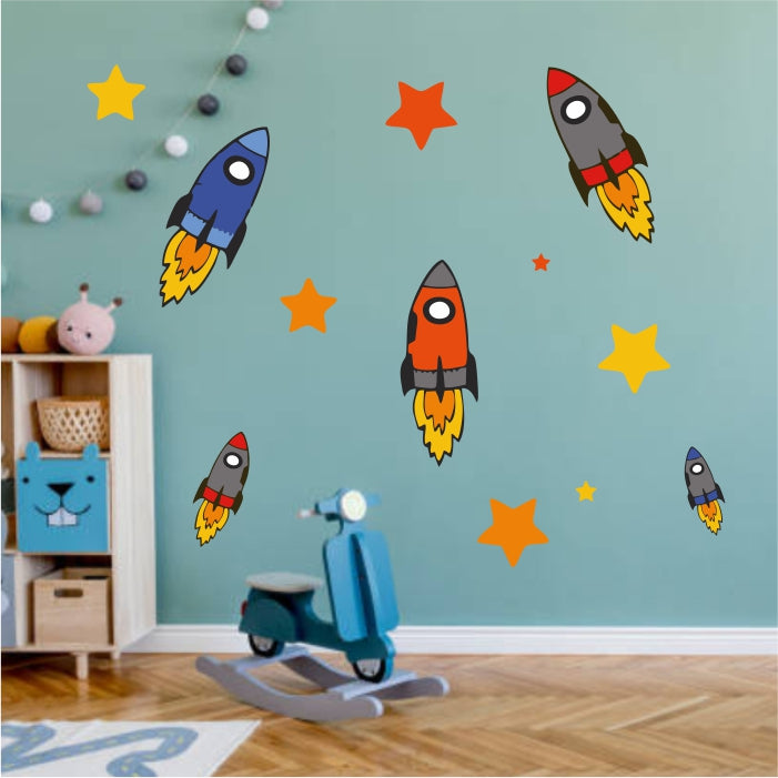 5 Rocketships Decal