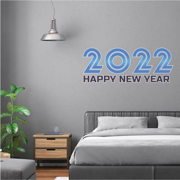 Blue Happy New year Decal