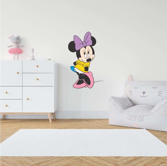 Disney Minniemouse Wearing Yellow Dress Decal