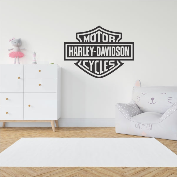 Motor Harley Davidson Black Decal