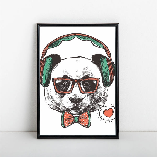 Panda Earphones Poster