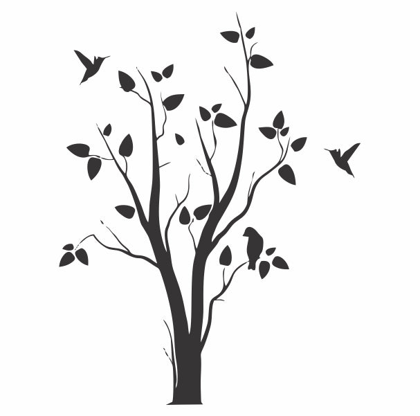 Trees With Birds Wall Art Decor