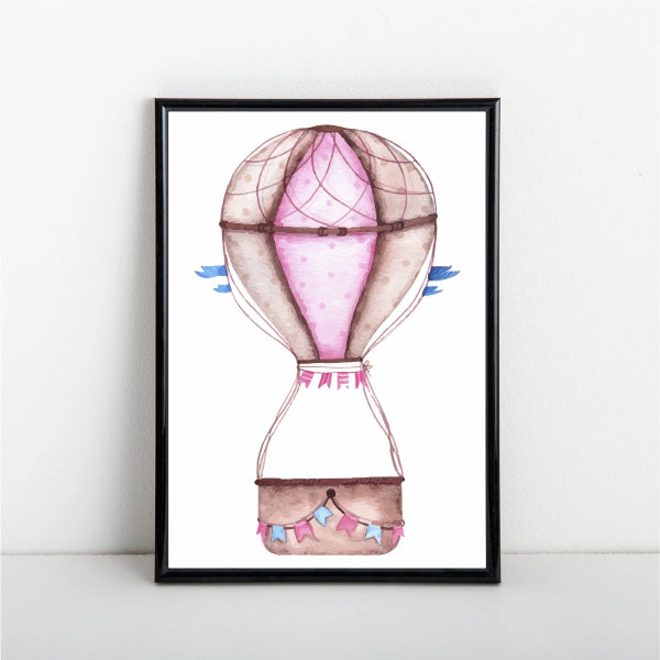 Watercolour Air Balloon Poster