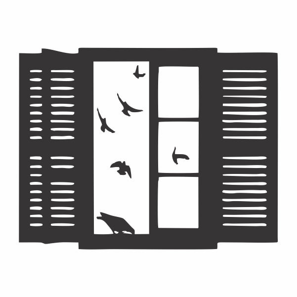 Window View Of Birds Decal
