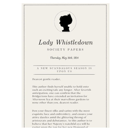 Lady Whistledown Society Paper