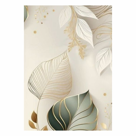 Leaf Green And Gold Abstract