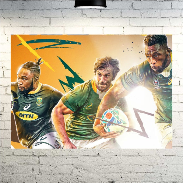 Springbok Rugby Yellow Poster