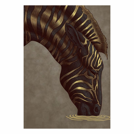 Zebra Drinking Water