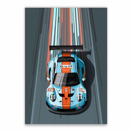 Porsche Racing Car Poster