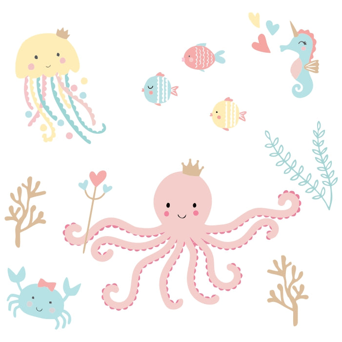 Aqua Sea Animals Decal