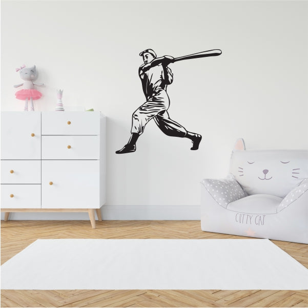 Baseball Player Batting Pose Decal