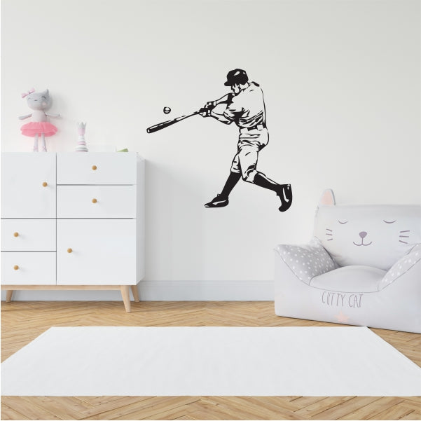 Baseball Player Hitting The Ball Pose Decal