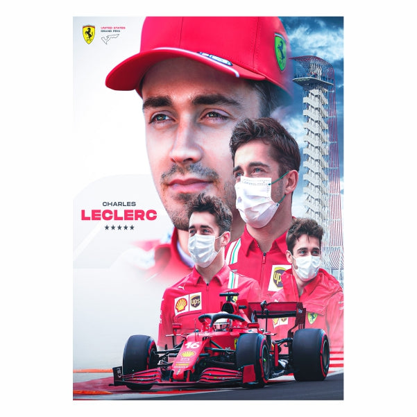 Charles Leclerc Red Poster