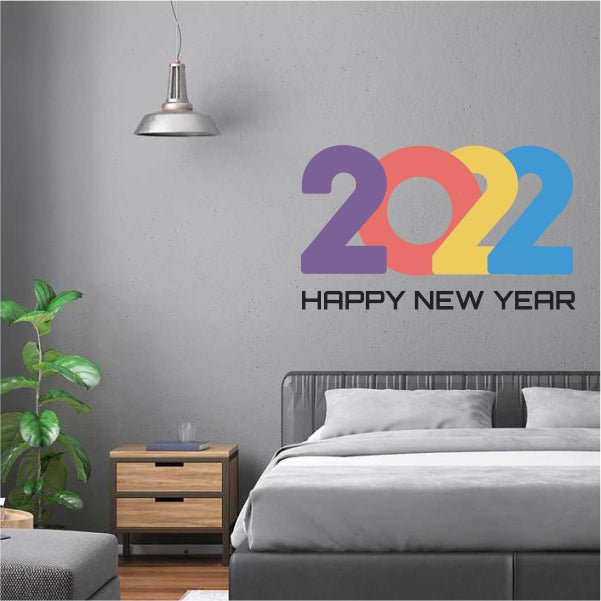 Colourful Happy New year Decal