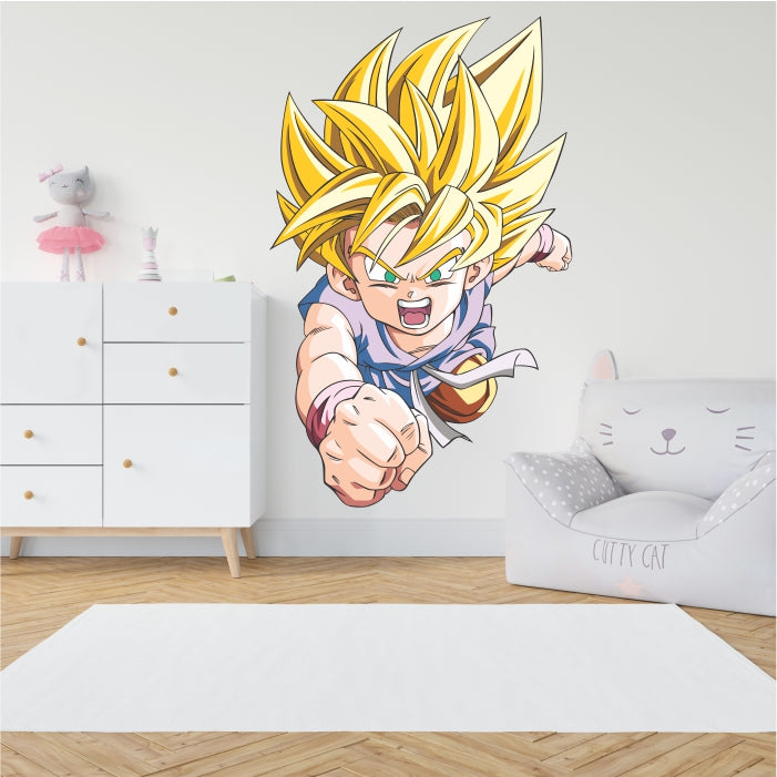 Dragon Ball Z SSJ2 Kid Goku Fighting Pose Decal