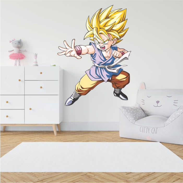 Dragon Ball Z SSJ 2 Kid Goku Fighting Pose Decal