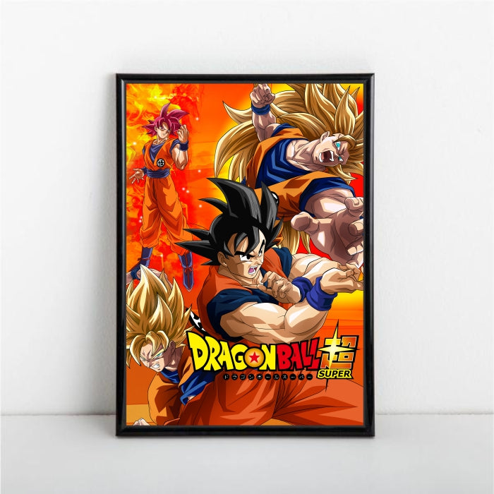 DBZ Super Goku All SSJ Forms Collection Poster