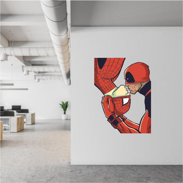 Deadpool Kissing Spidy Decal