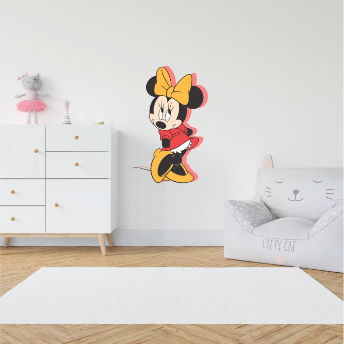 Disney Minniemouse Wearing Red Dress Decal