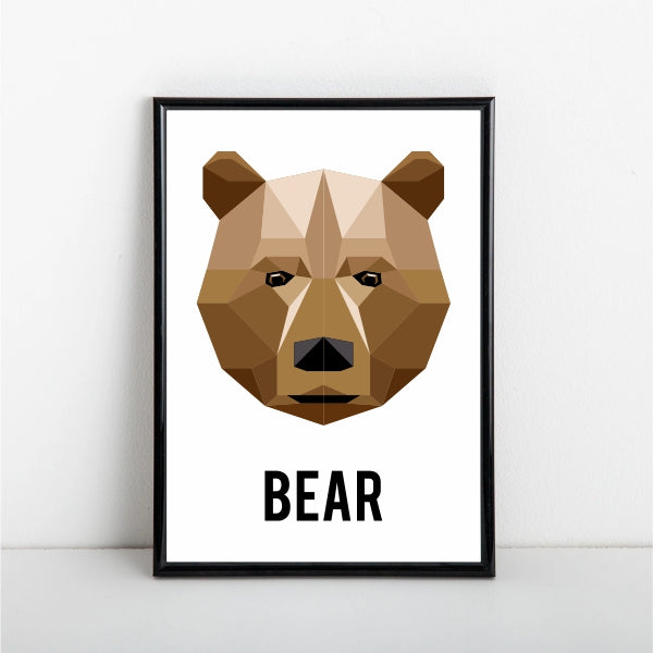 Geometric Bear Poster