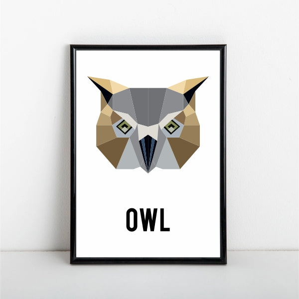 Geometric Owl Poster