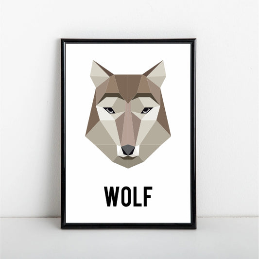 Geometric Wolf Poster