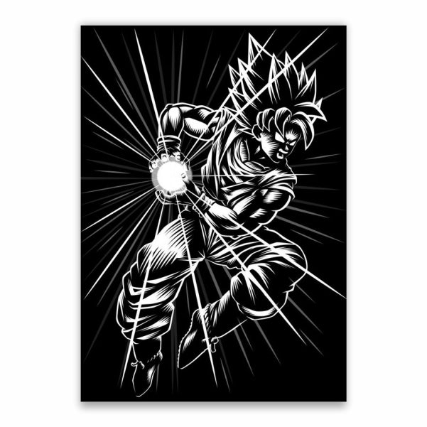 Goku Black And White Poster