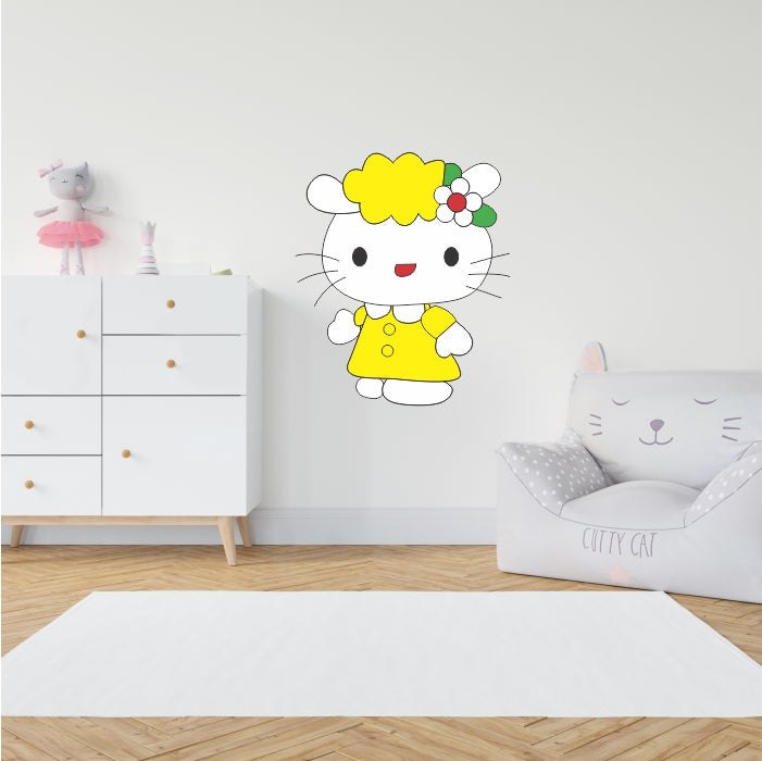 Hello Kitty Wearing Yellow Dress Decal