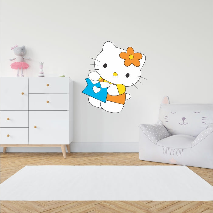 Hello kitty Carrying Favourite Heart T-shirt Decal