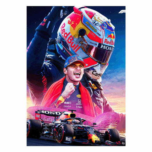 Max Verstappen Abstract Red Poster