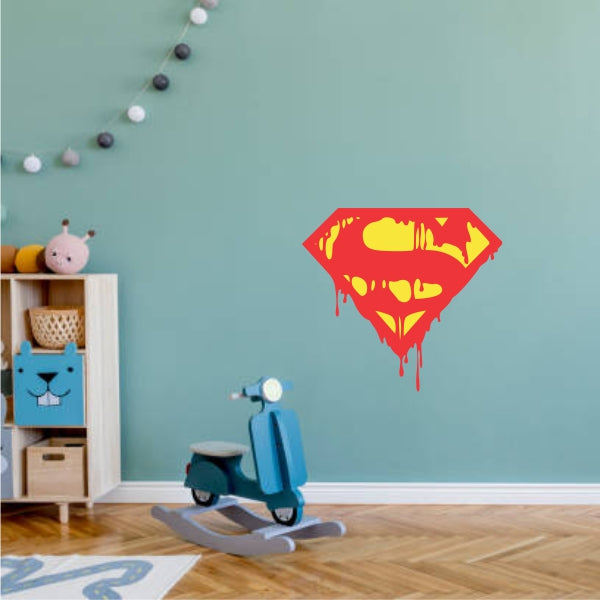Melting Superman Logo Wall Decal
