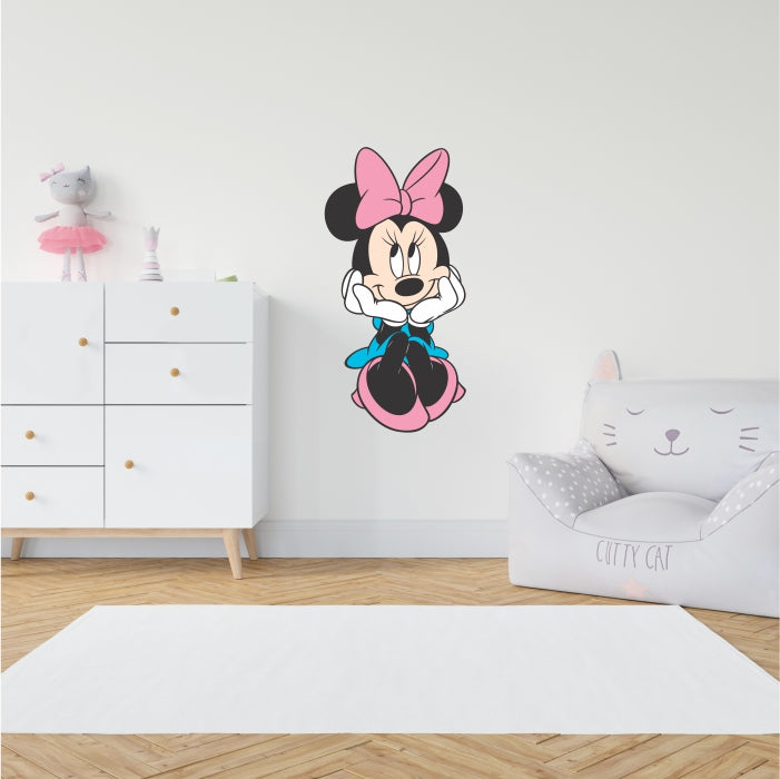 Minniemouse Sitting With Hands In Her Face Decal