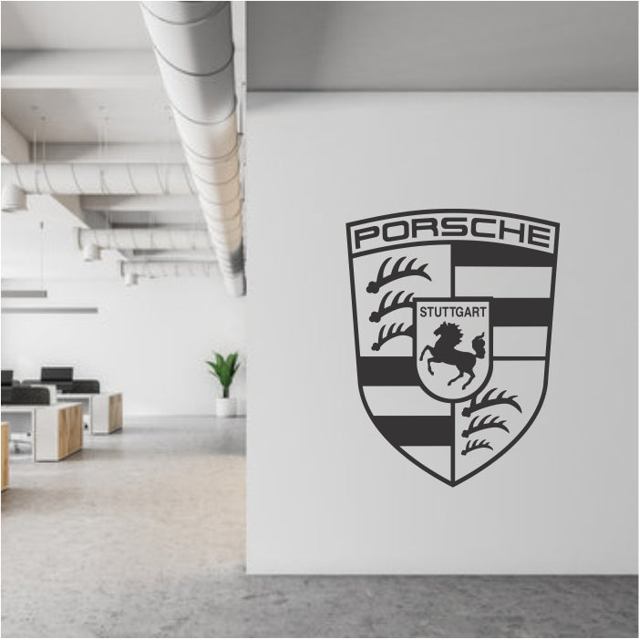 Porsche Car Logo Black Decal