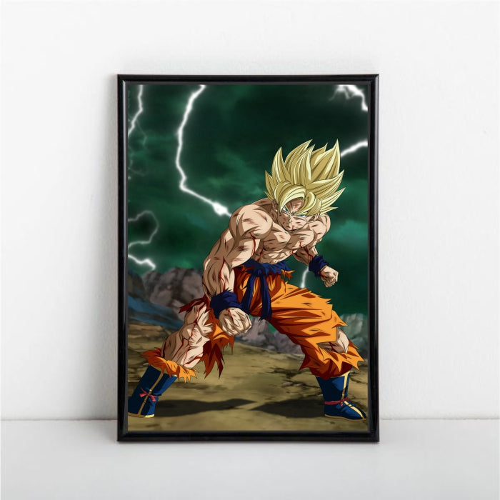 SSJ Goku Fighting Pose Collection Poster - A1