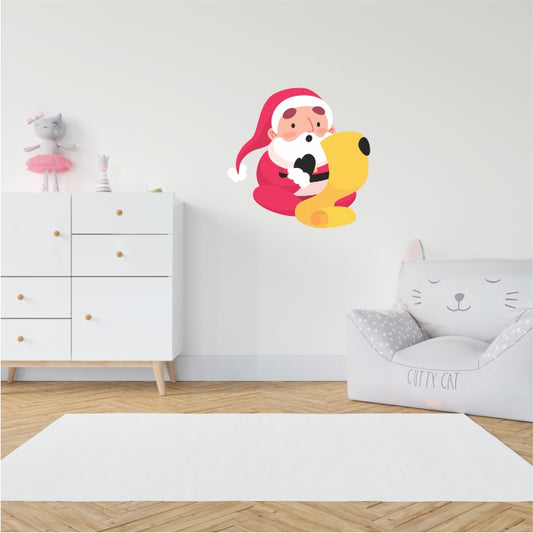 Santa Clause Reading The Naughty List Decal