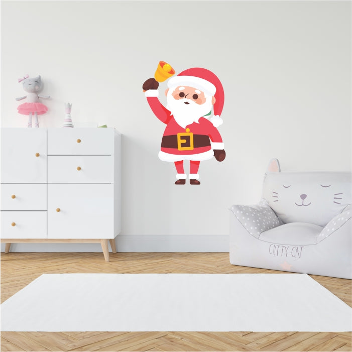 Santa Clause Ringing Bell Decal