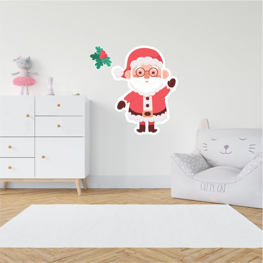 Santa Clause Waving Hand Christmas Decal