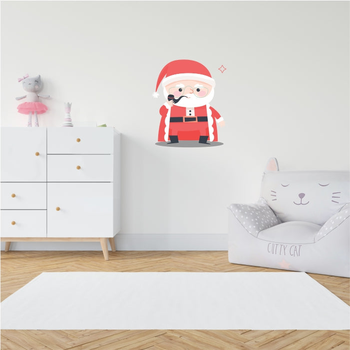 Santa Clause With Smoking Pipe Decal