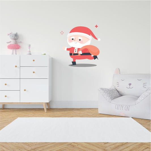 Santa Clause With Present Bag Decal