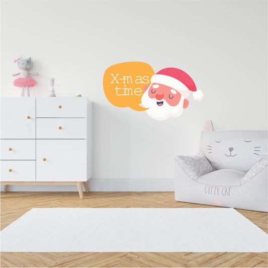 Santa Saying X-Mas Time Decal