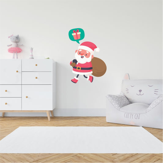 Santa Thinking Of Presents Decal