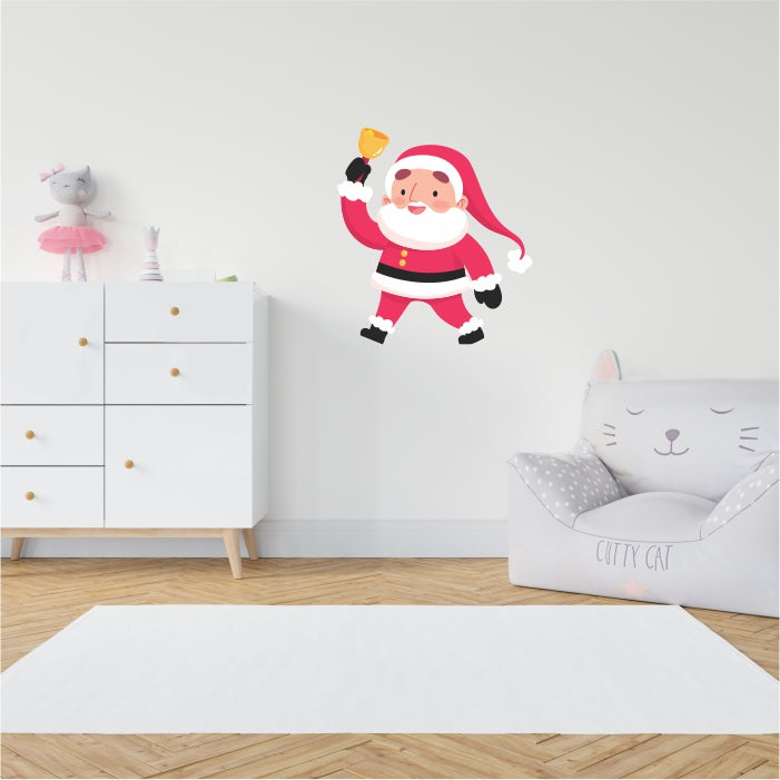 Santa Ringing Bell With A Smile Decal