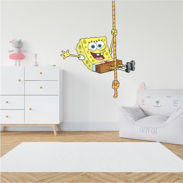 Spongebob Squarepants On Rope Decal