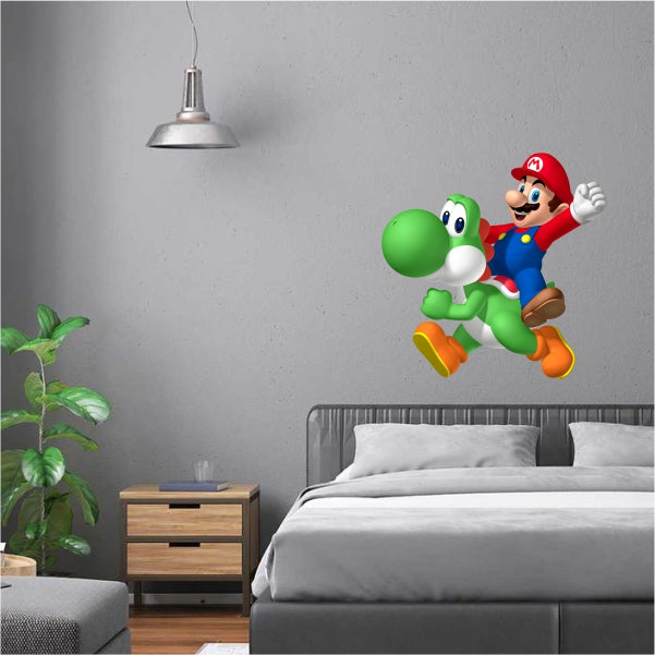 Super Mario Riding Yoshi Wall Art