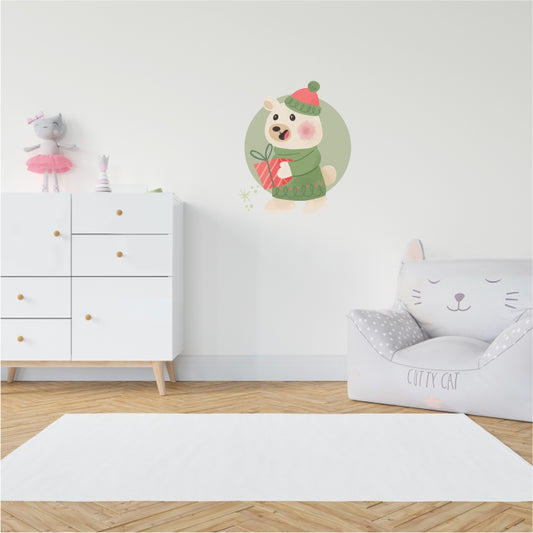 Teddy Bear Christmas Decal