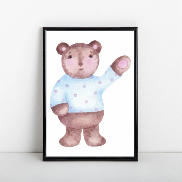 Watercolour Teddy Bear Poster