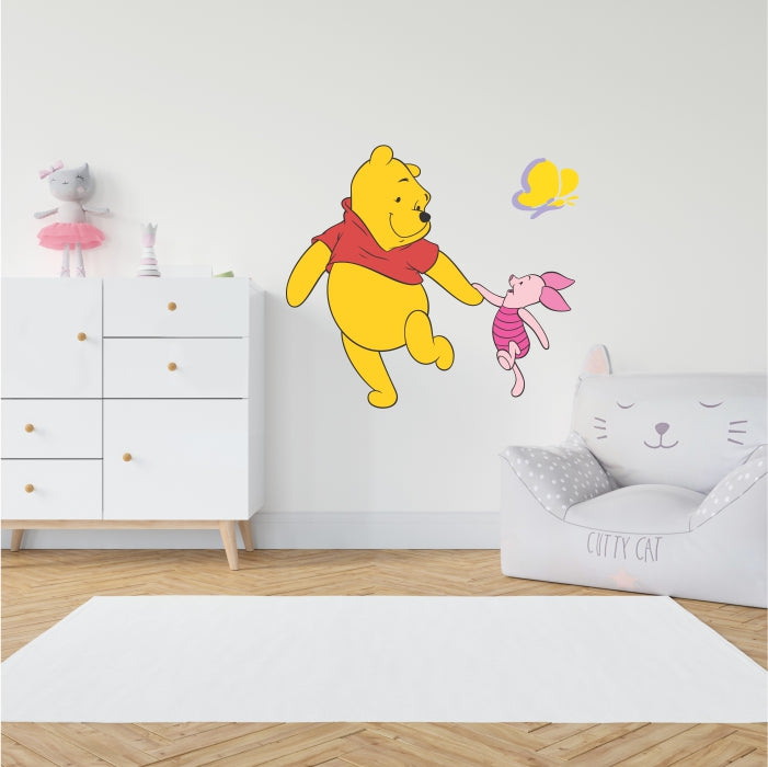 Winnie The Pooh And Piglet Holding Hands Decal