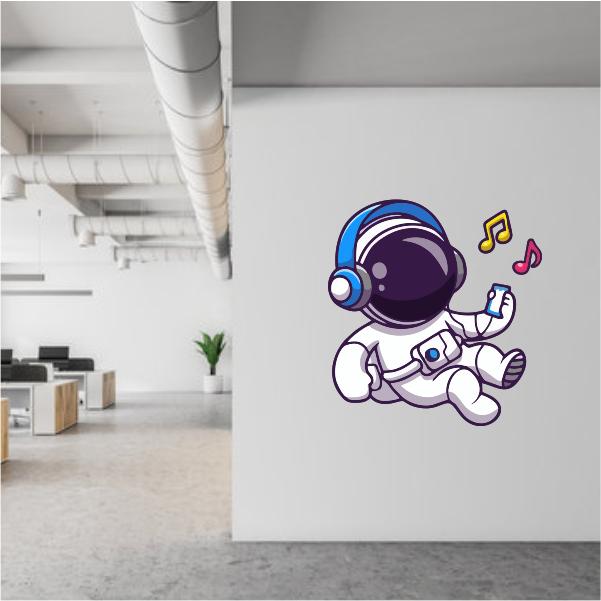 Astronaut Listening To Music Decal